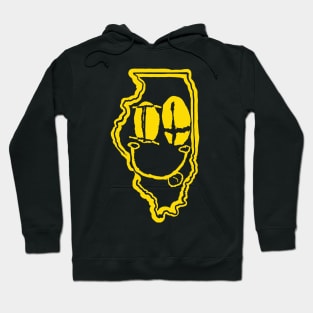 IL Eyes Illinois Grunge Smiling Face Yellow Hoodie